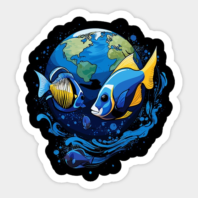 Blue Tang Earth Day Sticker by JH Mart